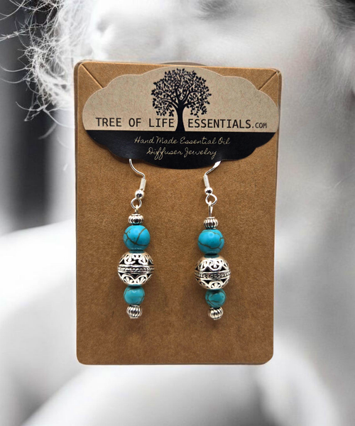 Lava Bead & Stone Essential Oil Diffuser Earrings"