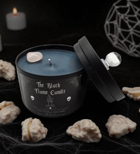"The Black Flame" Lux Soy/Olive Blend Candle w/Clear Quartz Stone