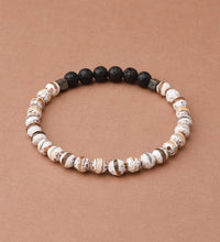 Pulsera Difusora de Ágata Tibetana Rayada (Marrón) 