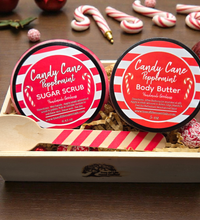 "Candy Cane" Emulsified Sugar Scrub, Whipped Body Butter & Shower Gel
