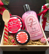 "Candy Cane" Emulsified Sugar Scrub, Whipped Body Butter & Shower Gel