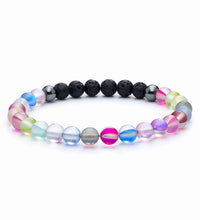 Pulsera difusora de vidrio brillante (arco iris) 