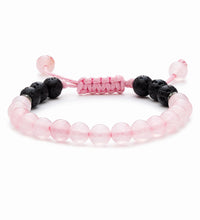 Pulsera difusora de aceite de cuarzo rosa para niños