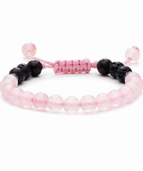 Pulsera difusora de aceite de cuarzo rosa para niños