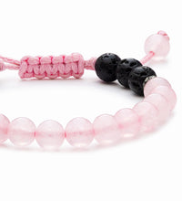 Pulsera difusora de aceite de cuarzo rosa para niños