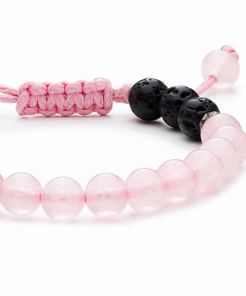 Pulsera difusora de aceite de cuarzo rosa para niños