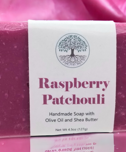 "Raspberry Patchouli" Sea Salt Scrub Cold Pressed Hand Crafted Soap