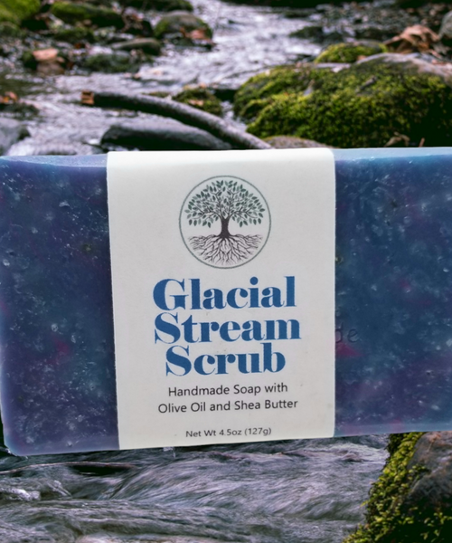 Jabón exfoliante en frío hecho a mano "Glacial Stream"