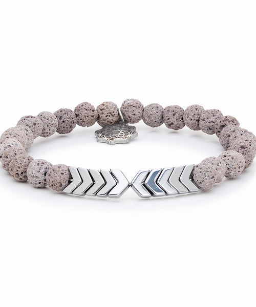 Pulsera difusora de flecha sagrada de lava gris 