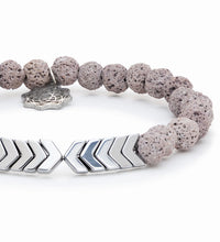 Pulsera difusora de flecha sagrada de lava gris 