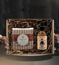 "Set de regalo de jabón y aceite para barba para hombre"