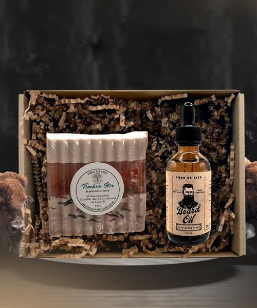 "Set de regalo de jabón y aceite para barba para hombre"