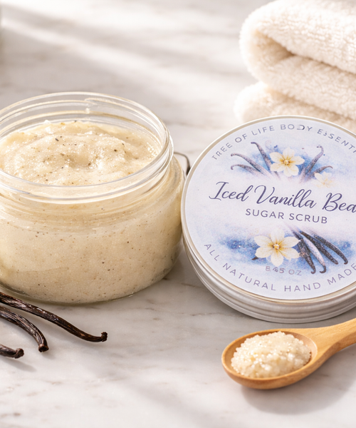 "Iced Vanilla Bean" Emulsified Sugar Scrub, Whipped Body Butter & Shower Gel