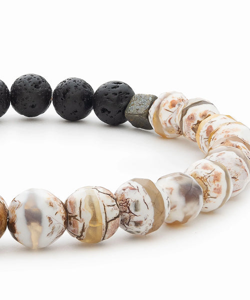 Striped Tibetan Agate (Brown) Diffuser Bracelet