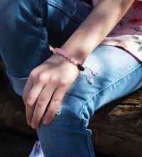 Pulsera difusora de aceite de cuarzo rosa para niños